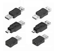 chenyang USB 2.0 Conector Micro y Mini USB 5 Pines a USB 2.0 Convertidor Adaptador de Datos y Carga 6 Piezas/Set