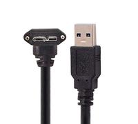 chenyang USB 3.0 a Micro USB 3.0 B Cable de datos en ángulo de 90 grados hacia arriba con montaje de tornillo para cámara industrial 1.2M