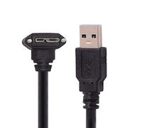 chenyang USB 3.0 a Micro USB 3.0 B Cable de datos en ángulo hacia abajo de 90 grados con montaje de tornillo para cámara industrial 1.2M
