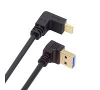 CY USB 3.1 USB-C reversible en ángulo a 90 grados hacia arriba un cable de datos macho para MacBook, tableta y teléfono