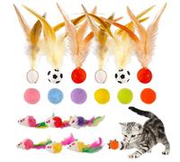 chenyu 18 Piezas Juguetes para Gatos con Pelotas y Ratones Juguete Gato Divertido Juguete Gatos Set Adecuado para Gatitos para Jugar También se Puede Dar como Regalo a Los Dueños Gatos
