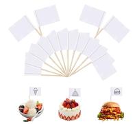 chenyu 300 Pcs Palillos para Aperitivos Palillo de Dientes en Blanco Banderas Cena Buffet con Cócteles de SáNdwich de Queso Mini Bandera de Palillo de Dientes