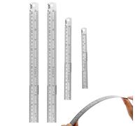 CHENYU 4 Pcs Regla Metalica 15cm 20cm 30cm x2 Reglas de Acero Inoxidable Espesar Regla de Precisión Métrica e Imperial de Doble Cara Adecuado Para Tecnología de Ingeniería de Dibujo de Oficina