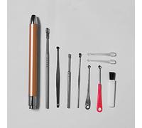 ChenYu 8 Piezas Kit de Eliminación de Cerumen, Limpiador de Oídos de Acero Inoxidable, Kit de Eliminación Para Niños y Adultos Earpick, con Caja de Almacenamiento