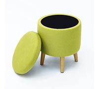 ChenYuNiu Pisos Acolchado de Pecho, Taburete Redondo de Almacenamiento otomano, Silla de pouffe en el Banco de la Cama del Banco de la Cama del Banco de la Caja del Taburete de ordeño, Verde B