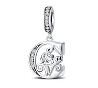 ChenYuTe - Adecuado para charms de letras de pulsera Pandora, colgantes de rosas charms. Un regalo de joyería perfecto para ti misma, mamá, hija o mejor amiga