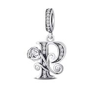 ChenYuTe Charmes de Letras A-Z - Cuentas de Rosas Románticas, Compatibles con Pulseras y Collares Europeos. El Regalo de Joyería Perfecto para Una Misma, Mamá, Hija o Mejor Amiga