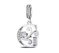 ChenYuTe Charmes de Letras A-Z - Cuentas de Rosas Románticas, Compatibles con Pulseras y Collares Europeos. El Regalo de Joyería Perfecto para Una Misma, Mamá, Hija o Mejor Amiga