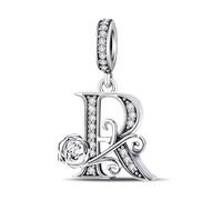 ChenYuTe Charmes de Letras A-Z - Cuentas de Rosas Románticas, Compatibles con Pulseras y Collares Europeos. El Regalo de Joyería Perfecto para Una Misma, Mamá, Hija o Mejor Amiga