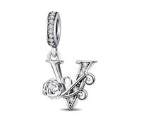 ChenYuTe Charmes de Letras A-Z - Cuentas de Rosas Románticas, Compatibles con Pulseras y Collares Europeos. El Regalo de Joyería Perfecto para Una Misma, Mamá, Hija o Mejor Amiga