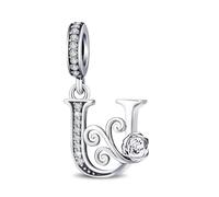 ChenYuTe Charmes de Letras A-Z - Cuentas de Rosas Románticas, Compatibles con Pulseras y Collares Europeos. El Regalo de Joyería Perfecto para Una Misma, Mamá, Hija o Mejor Amiga