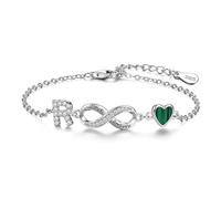 ChenYuTe La Pulsera Plata de ley 925 para mujer con un Diseño de símbolos de infinito, Corazones y las 26 letras del Alfabeto es el Regalo ideal para las Mujeres