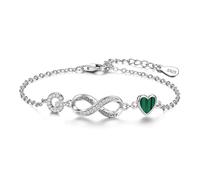 ChenYuTe La Pulsera Plata de ley 925 para mujer con un Diseño de símbolos de infinito, Corazones y las 26 letras del Alfabeto es el Regalo ideal para las Mujeres