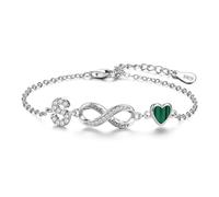 ChenYuTe La Pulsera Plata de ley 925 para mujer con un Diseño de símbolos de infinito, Corazones y las 26 letras del Alfabeto es el Regalo ideal para las Mujeres