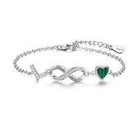 ChenYuTe La Pulsera Plata de ley 925 para mujer con un Diseño de símbolos de infinito, Corazones y las 26 letras del Alfabeto es el Regalo ideal para las Mujeres