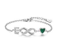 ChenYuTe La Pulsera Plata de ley 925 para mujer con un Diseño de símbolos de infinito, Corazones y las 26 letras del Alfabeto es el Regalo ideal para las Mujeres