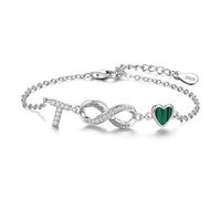 ChenYuTe La Pulsera Plata de ley 925 para mujer con un Diseño de símbolos de infinito, Corazones y las 26 letras del Alfabeto es el Regalo ideal para las Mujeres