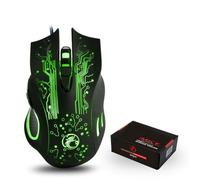 Chenzinan Gaming ratón con Cable LED 2400 dpi 6 Botones ergonómico Gaming Ratón con Cable Luminoso Mouse (Color : Ghostly Black E-Commerce Edition)