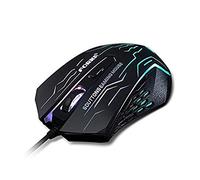 Chenzinan Ratón con Cable ratón del Juego, aplicada a una empuñadura RGB LED 4 Nivel Ajustable dpi ratón con Cable Luminoso ergonomía del ratón (Color : Black)