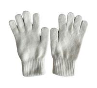 CHENZKBD Guantes de Invierno Cachemir Puro para Mujeres, Dedos Completos Punto-Blanco-código Universal