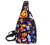 CHENZZZZ Helloween Pumkins_187 - Mochila bandolera ajustable, bolsa de hombro para viajes, senderismo, Multicolor 15, 11.8x7x1.5in/30x18x4cm