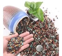CHEOAR Mezcla de Piedras para Macetas 1.4 kg (3 lb) - Piedras Decorativas 4 en 1 (Lava Roja, Lava Negra, Zeolita Verde, Maifan) 3-6 mm - Para Sustrato de Plantas, Decoración de Jarrón y Jardín
