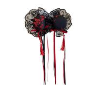 Cheongsam Hair Bun | 2X Cosplay Hair Bun Clip | Chinese Style Headdress With Lace Bow For Traditional Looks