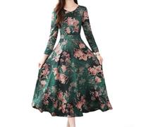 Cheongsam - Vestido para mujer con falda larga china retro para madres, adecuado para todas las estaciones, uso casual (XXL verde)