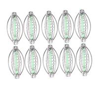 CHEOTIME 10 jaulas para Cebo de Pesca, Cesta alimentadora de Pesca con Resorte de Acero Inoxidable, alimentador de Pesca, Lanzador de Cebo con Cuentas Colgantes, Herramienta de PES (Tamaño Mediano