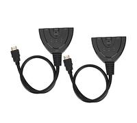 CHEOTIME 2 interruptores HDMI 3 en 1 Salida, 3 Puertos HDMI Splitter ABS Negro selector selector 4Kx2K Multifuncional Hub Box Switcher soporta 50/60HZ Compatible con LCD HD TV