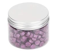 CHEOTIME 200 pegatinas de sello de cera, cuentas de cera de sellado octágono, embalaje de botellas, pegatinas de sello de sobre nacarado, pellets de sello, decoración de repuesto (Berenjena morada)