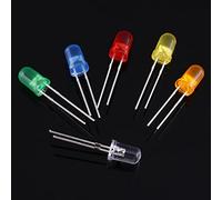 CHEOTIME 200 piezas 5 colores 5 mm LED diodo luces surtido kit paquete iluminación brillante lámparas mini LED surtido kit redondo superior para bricolaje electrónica ciencia