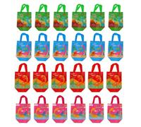 CHEOTIME 24 bolsas de regalo para fiestas de dinosaurios con asas, linda bolsa de regalo de dinosaurio, bolsas plegables no tejidas, regalo reutilizable para niños y niñas,