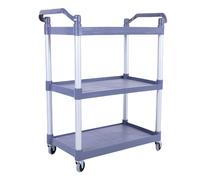 CHEOTIME 3 Tier Utility Carts with Wheels Silent Casters Multi-Functional Storage Trolley Up to 110 Pounds Movable Storage Organizer with Wheels for Office Warehouse Garage