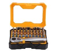 CHEOTIME 32Pcs Mini Ratchet Set, 72-Tooth 1/4 Inch Hex Shank Screw driver with 30 Bits and Extension Bar, Compact Tool Kit for Furniture Assembly