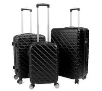 CHEOTIME 3PCS Luggage Set with Spinner Wheel Hardshell Lightweight Suitcase Sets with TSA Lock 150kg Load Capacity 20in 24in 28in Black (Black)