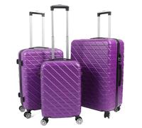 CHEOTIME 3PCS Luggage Set with Spinner Wheel Hardshell Lightweight Suitcase Sets with TSA Lock 150kg Load Capacity 20in 24in 28in Black (Purple)