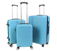 CHEOTIME 3PCS Luggage Set with Spinner Wheel Hardshell Lightweight Suitcase Sets with TSA Lock 150kg Load Capacity 20in 24in 28in Black (Blue)
