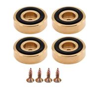 CHEOTIME 4 Patas de Tabla de Cortar de latón con Kit de Tornillos de Goma Antideslizantes, Almohadillas de Aislamiento de Altavoz Reductoras de Ruido para Amplificador HiFi de coci (30 * 10mm)