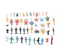 CHEOTIME 50 Piezas Figuras de Animales Marinos Juego de Juguetes de Animales Marinos del océano Modelo de Vida Marina de plástico Realista para niños Colección de Juegos