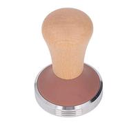 CHEOTIME 51mm Espresso Tamper Espresso Press, Coffee Powder Press Hammer Grinder with 304 Stainless Steel Flat Base Wooden Handle for Coffee Grounds (51mm)
