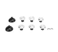 CHEOTIME 6 piezas de reemplazo de tapas de palancas de pulgar de metal, 2 estándar, 2 de cúpula baja, 2 de cúpula alta, empuñaduras de palanca de pulgar de aleación de aluminio, reemplazo (Plata)