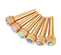 Cheotime 6pcs Pins de puente de guitarra, alfileres de puentes de latón Pins Abalone Puente Pon Piñón con incrustación de guitarra Piezas de reemplazo de guitarra para guitarra