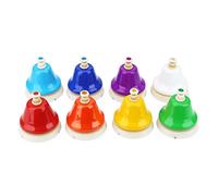 Cheotime 8 Colorido Set de handals, campanas de plástico de metal duraderas notas numeradas instrumentos musicales coloridos para niños aula aprendiendo música música temprana