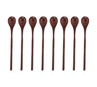 CHEOTIME 8 cucharas de café de madera de 7,8 pulgadas con mango largo, cuchara de madera para mezclar, cucharadita hecha a mano, cuchara de miel y cucharas de café para tarros, té