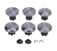 CHEOTIME 8 en 1 Thumbsticks magnéticos de metal para Series X Thumb Grip Stick Cover Thumbstick Repair Rocker DIY para controladores para Pro con caja de plástico (Plata Negro)