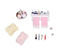 CHEOTIME Accesorios de baño en Miniatura a Escala 1:12, Accesorios para Muebles de baño de casa de muñecas Modelo de Escena de Vida Toalla Estante Cesta Mini decoración de la casa
