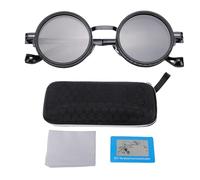 CHEOTIME Adjustable Tint Sunglasses, ND Filter Sunglasses with 49mm Lens PC Metal Frame Round Shades Block Harsh Sunlight and Blue Light for Indoor Outdoor