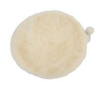 CHEOTIME Alfombrilla de Felpa para Cama de Gato, Redonda, para Gato, cojín, Alfombrilla de Piel sintética de Conejo, Alfombrilla para Dormir para Mascotas con Bola pequeña, (Queso Blanco)