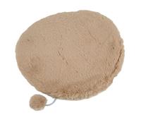 CHEOTIME Alfombrilla de Felpa para Cama de Gato, Redonda, para Gato, cojín, Alfombrilla de Piel sintética de Conejo, Alfombrilla para Dormir para Mascotas con Bola pequeña, (Gris)